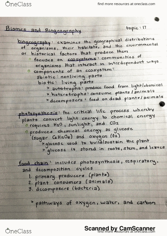 GC 100 Lecture 17: Biomes and Biogeography Lecture Notes thumbnail