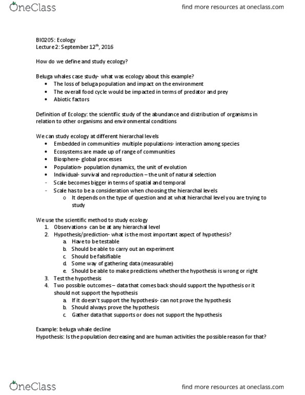 BIO205H5 Lecture Notes - Lecture 2: Falsifiability, Scientific Method thumbnail