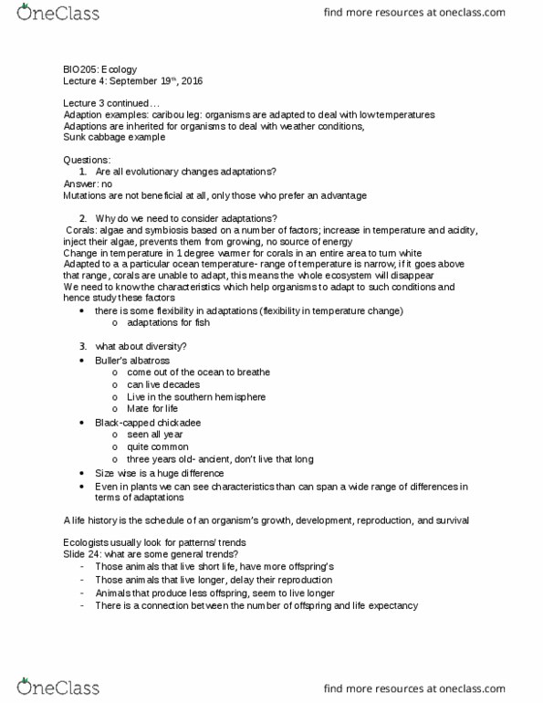 BIO205H5 Lecture Notes - Lecture 4: Bighorn Sheep, Semelparity And Iteroparity, Biotic Component thumbnail