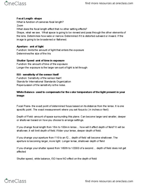 DC 125 Lecture Notes - Lecture 9: Shutter Speed, Key Light, Digital Single-Lens Reflex Camera thumbnail