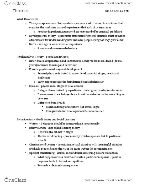 PSY210H1 Chapter Notes - Chapter 2: Operant Conditioning, Classical Conditioning, Information Processing thumbnail