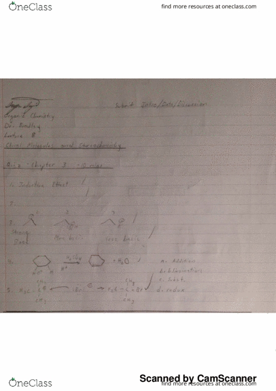 CHE 331 Lecture 8: Organic Chemistry Lecture 8 Notes thumbnail