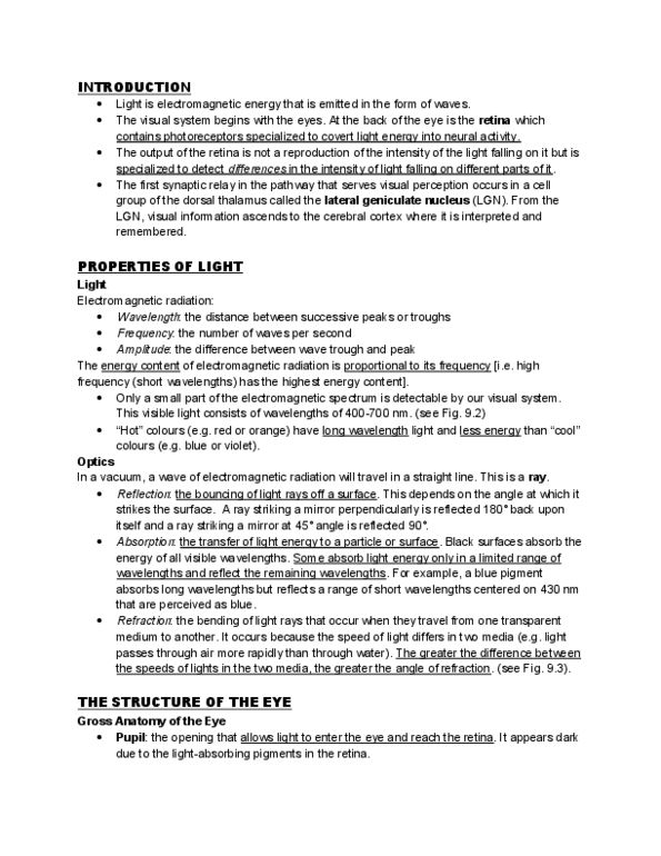 PS390 Lecture Notes - Ciliary Muscle, Optic Nerve, Transducin thumbnail