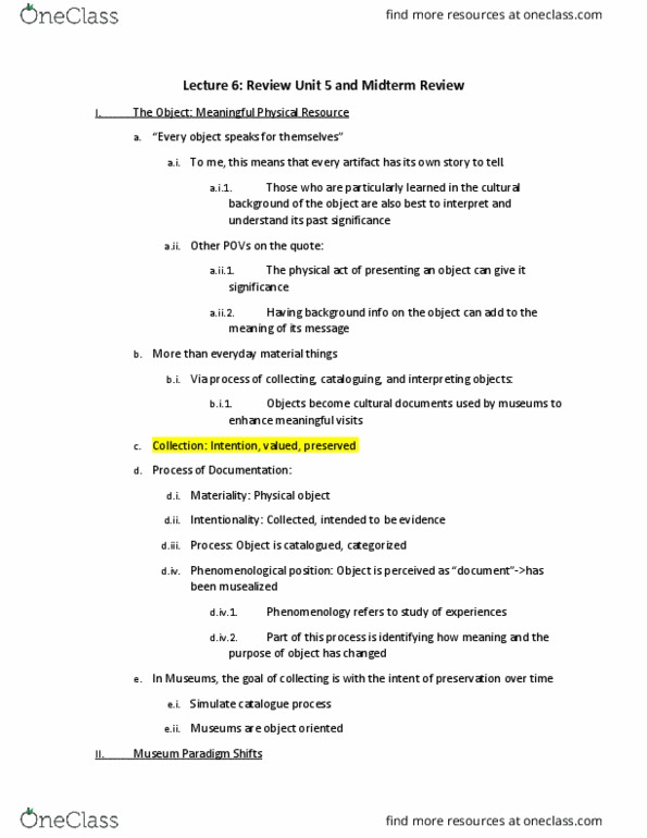 MUSM 3001 Lecture Notes - Lecture 6: Physical Body, Intentionality, Fokker E.Ii thumbnail