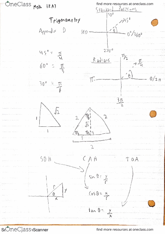 MATH 1ZA3 Lecture 1: Trigonometry thumbnail