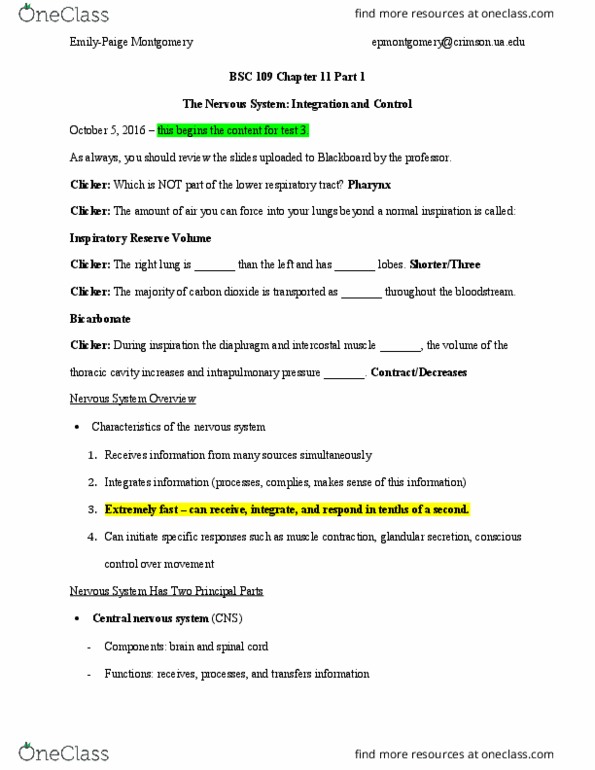 BSC 109 Lecture 10: BSC 109 Chapter 11 Part 1 thumbnail