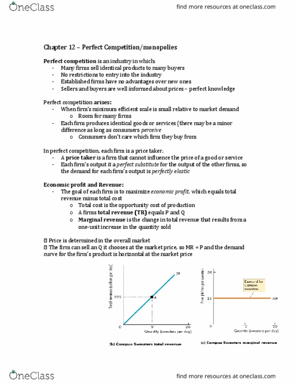 Economics 1021A/B Lecture 12: Chapter 12 – Market structures thumbnail