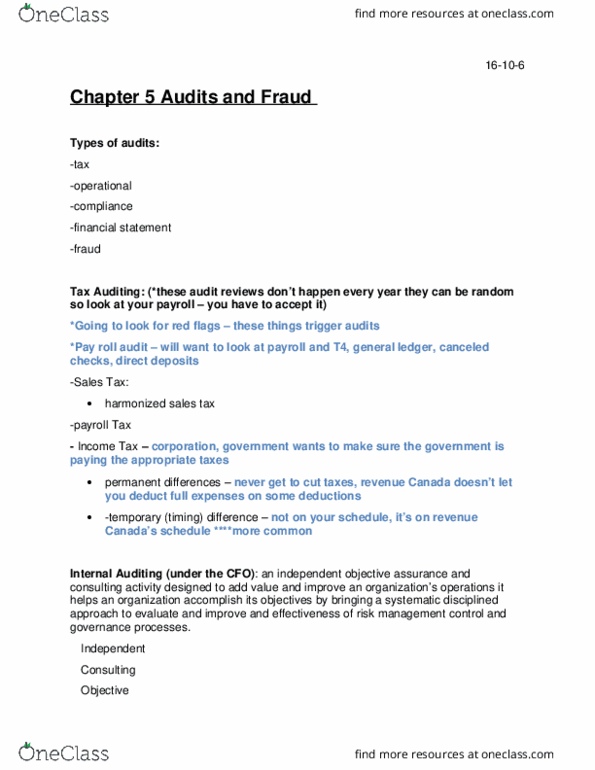 Management and Organizational Studies 1023A/B Lecture 5: Chapter 5 Audits and Fraud thumbnail