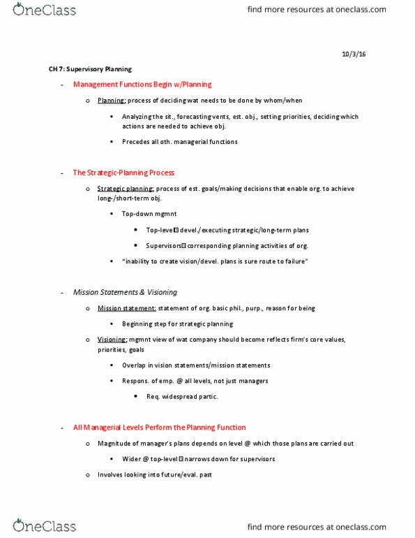 RECR 301 Lecture Notes - Lecture 7: Strategic Planning, Eval, Rational Basis Review thumbnail