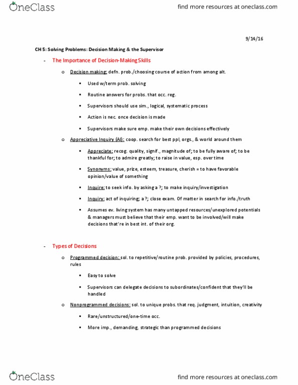 RECR 301 Lecture Notes - Lecture 5: Nominal Group Technique, Brainstorming, Eval thumbnail