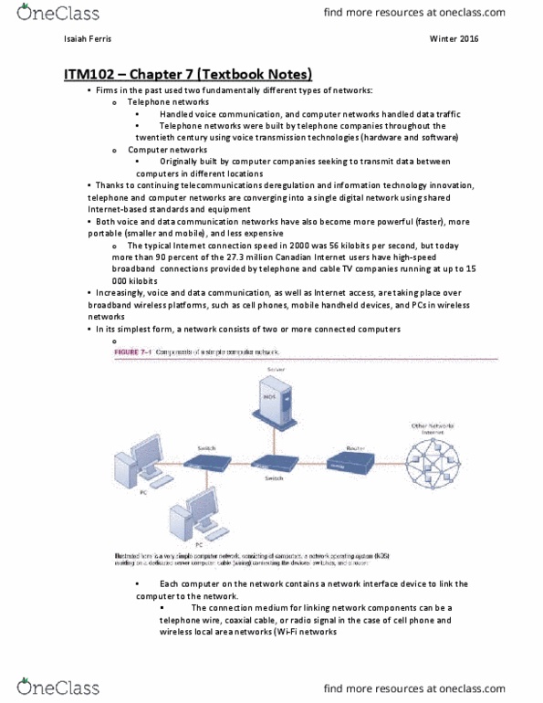 ITM 102 Chapter 7: ITM102 - Chapter 7 (Textbook Notes) thumbnail