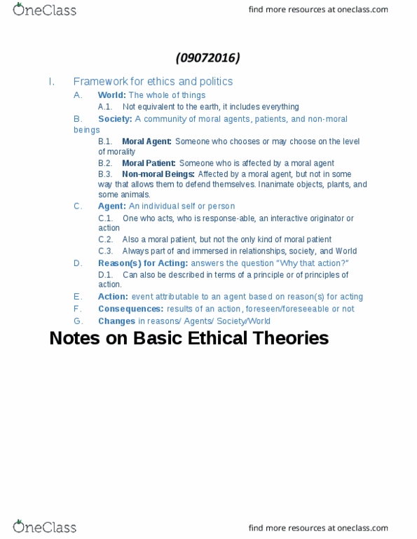 Philosophy PHIL-P 120 Lecture Notes - Lecture 7: Consequentialism, List Of From Eroica With Love Characters, Feminist Ethics thumbnail