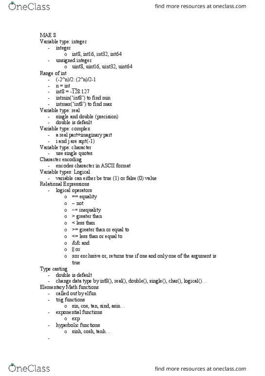 MAE 08 Lecture Notes - Lecture 3: 8-Bit, Character Encoding, Exclusive Or thumbnail