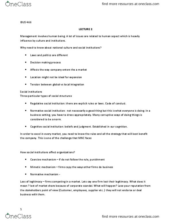 MANA 466 Lecture Notes - Lecture 2: List Of Corporate Collapses And Scandals, Decision-Making, Economic System thumbnail