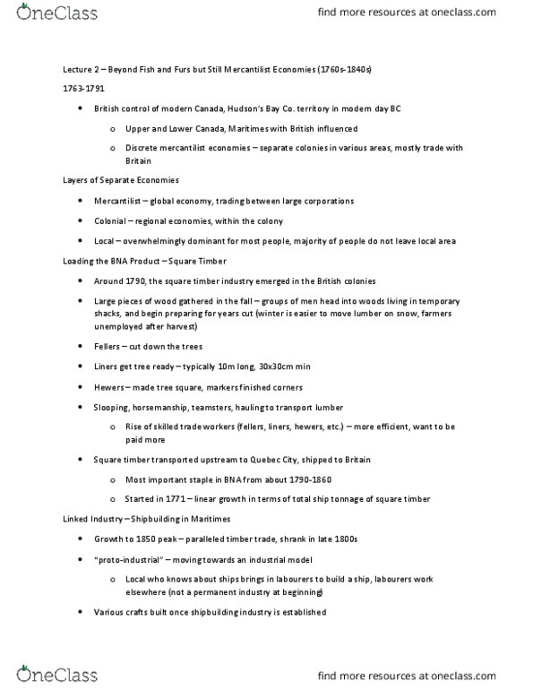 History 2120A/B Lecture Notes - Lecture 2: Huron Tract, Samuel Cunard, Canada Company thumbnail