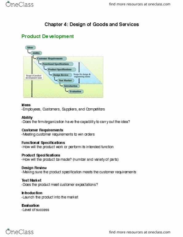 GMS 401 Chapter Notes - Chapter 4: New Product Development, Manufacturing Engineering, Value Engineering thumbnail