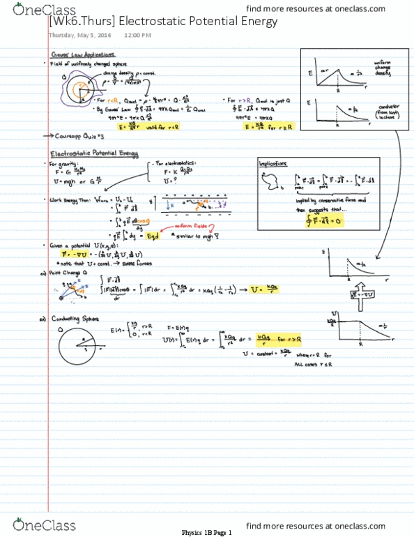 PHYSICS 1B Lecture 11: [Wk6.Thurs] Electrostatic Potential Energy thumbnail