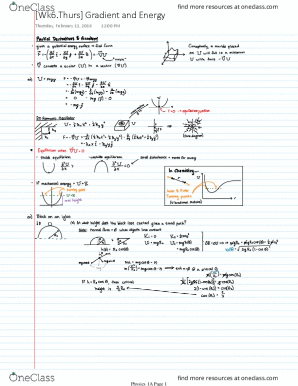 PHYSICS 1A Lecture 11: [Wk6.Thurs] Gradient and Energy and Center of Mass thumbnail
