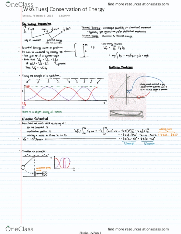 PHYSICS 1A Lecture 10: [Wk6.Tues] Conservation of Energy thumbnail