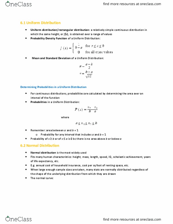 EC255 Chapter Notes - Chapter 6: Probability Distribution, Normal Distribution, Standard Deviation thumbnail