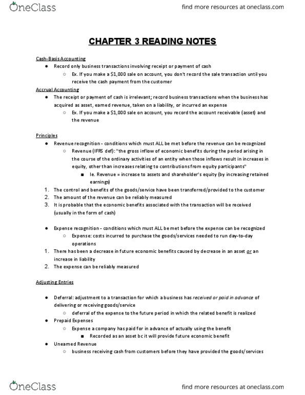 COMMERCE 1AA3 Chapter Notes - Chapter 3: Debt Ratio, Current Liability, Financial Statement thumbnail