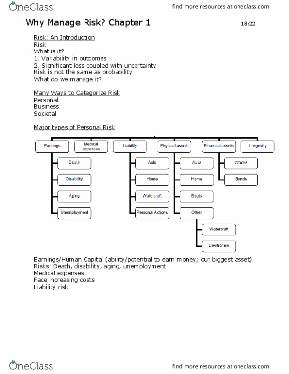 RMIN 317 Lecture Notes - Lecture 1: Risk Aversion, Calgary Transit, Westjet thumbnail