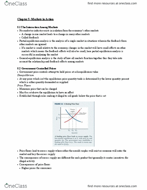 ECON 110 Chapter Notes - Chapter 5: Price Ceiling, Price Floor, Economic Equilibrium thumbnail