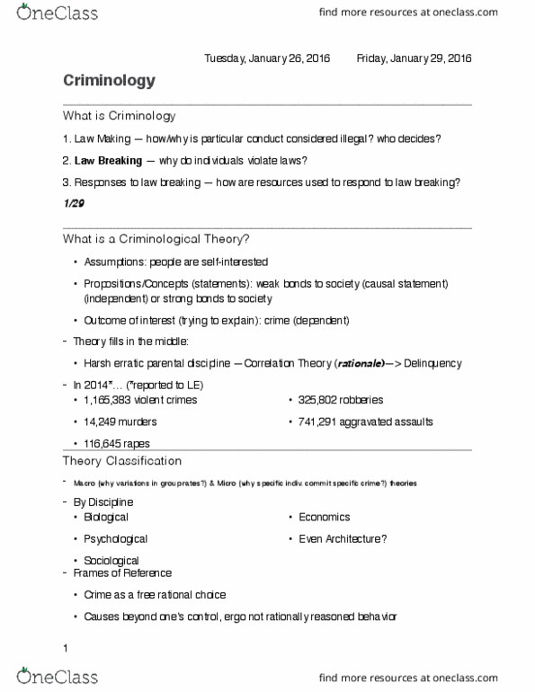 CRI 205 Lecture Notes - Lecture 1: Tabula Rasa, Cognitive Behavioral Therapy, Testability thumbnail