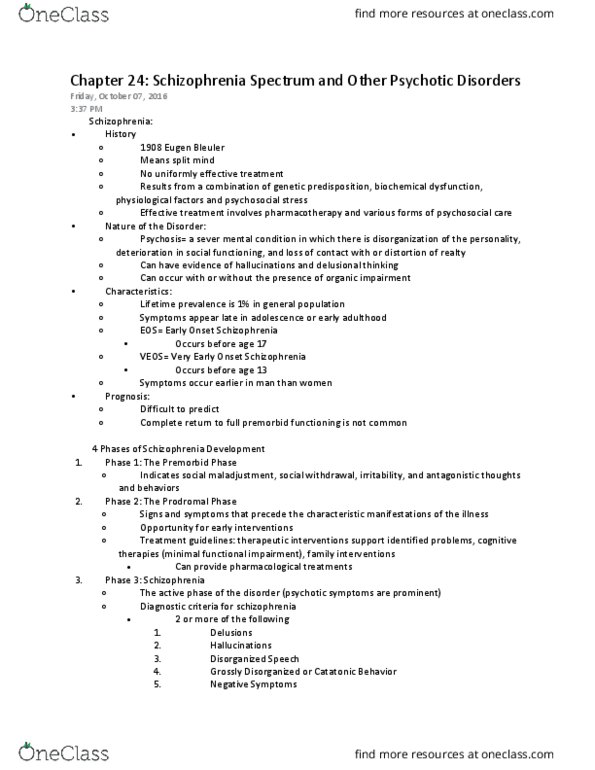 NURS 3400 Chapter Notes - Chapter 24: Bipolar Disorder, Stellar Population, Magical Thinking thumbnail