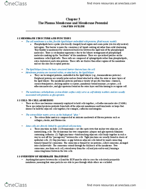 BIO 242 Lecture Notes - Lecture 3: Exocytosis, Nernst Equation, Osmotic Pressure thumbnail