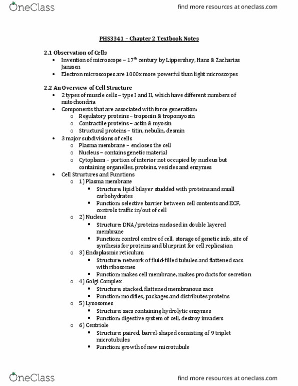 PHS 3341 Chapter Notes - Chapter 2: Electrochemical Gradient, Integrin, Cell Junction thumbnail