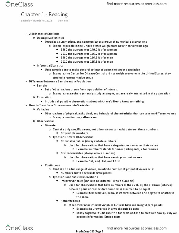 PSYCH 210 Chapter Notes - Chapter 1: Operational Definition, Statistical Hypothesis Testing, Stroop Effect thumbnail