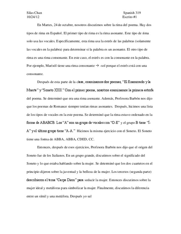 SPANISH 319 Lecture : escrito 1.docx thumbnail