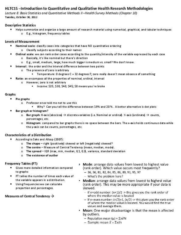 HLTC15 Lecture Notes - Lecture 8: Criterion Validity, Standard Deviation, Interquartile Range thumbnail