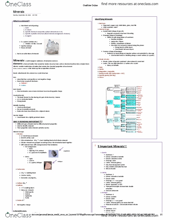 EOSC 110 Lecture Notes - Lecture 3: Seismology, Chalcopyrite, Pyrite thumbnail