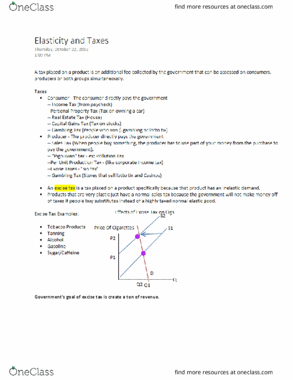 ECON 1900 Lecture 11: Principles of Economics Elasticity and Taxes thumbnail