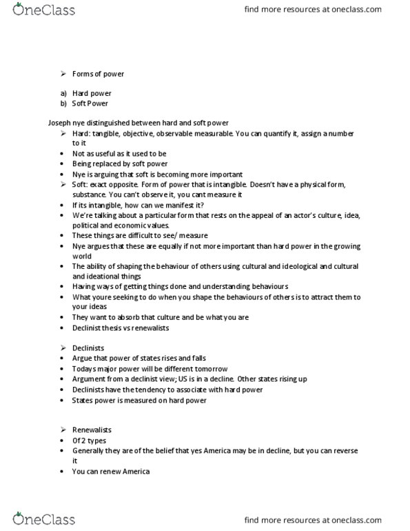 INTR 301 Lecture Notes - Lecture 8: Beijing Consensus, Washington Consensus, Joseph Nye thumbnail