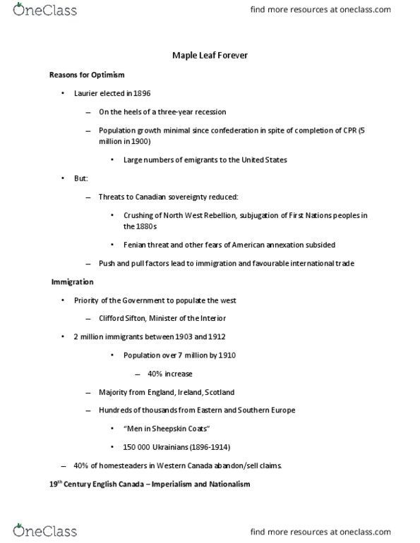 HIST 1133 Lecture Notes - Lecture 5: William Howard Taft, Scorched Earth, International Joint Commission thumbnail