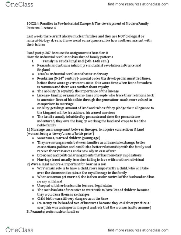 SOC214H1 Lecture Notes - Lecture 4: Separate Spheres, Age Of Enlightenment, Scientific Method thumbnail