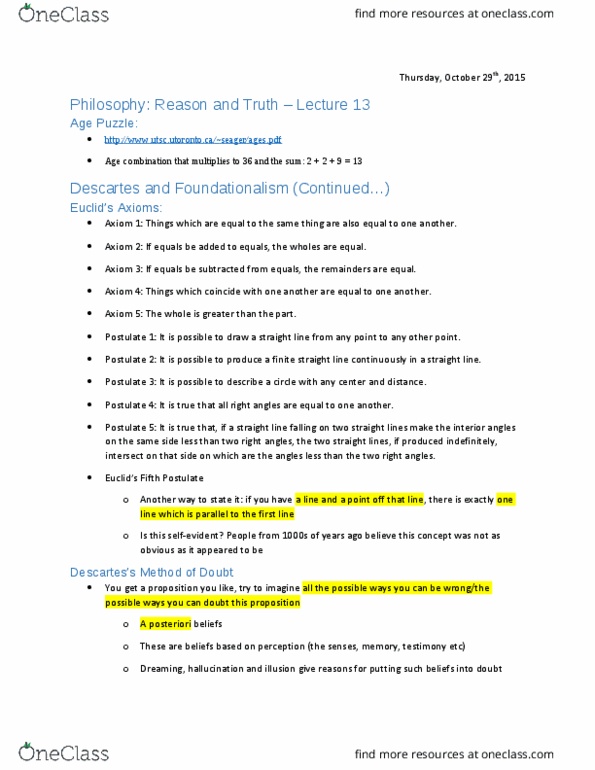 PHLA10H3 Lecture Notes - Lecture 13: Reliability Engineering, Current Contents, A Priori And A Posteriori thumbnail