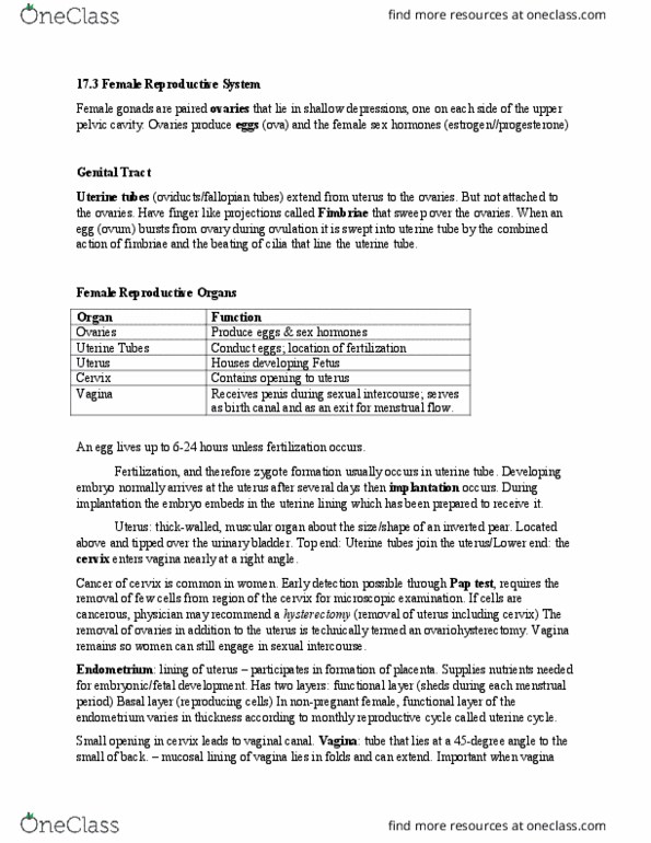 NATS 1675 Chapter Notes - Chapter 17.3 17.4 17.5: Emergency Contraception, Combined Oral Contraceptive Pill, Endometriosis thumbnail