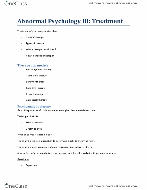 PSY 101 Lecture Notes - Lecture 17: Sertraline, Facial Tissue, Bipolar Disorder thumbnail