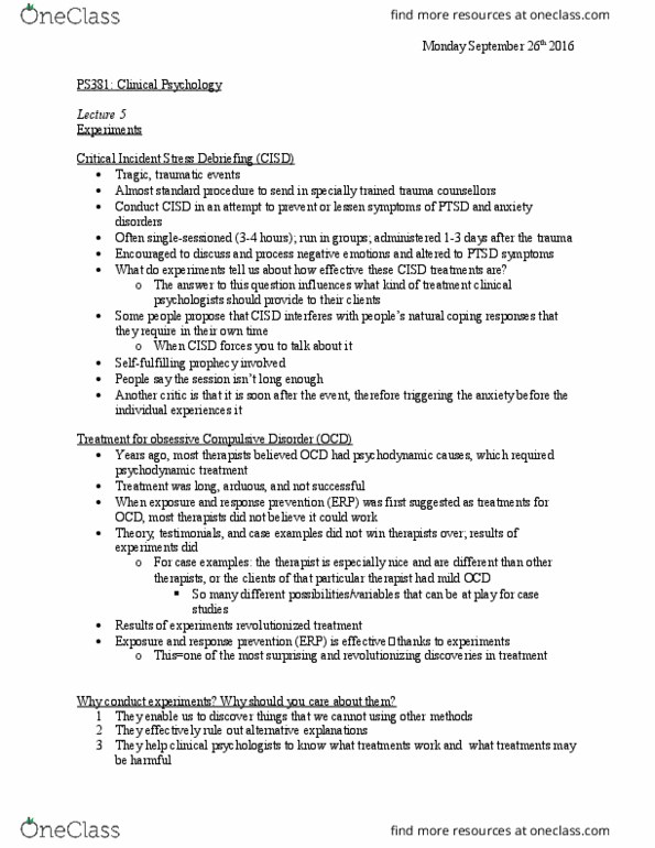 PS381 Lecture Notes - Lecture 5: Extraversion And Introversion, Cirrhosis, Social Anxiety Disorder thumbnail