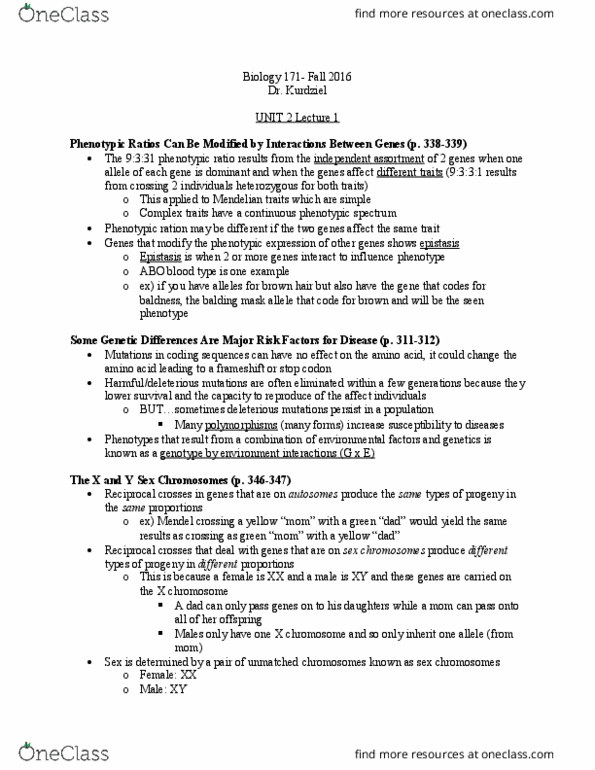 BIOLOGY 171 Lecture Notes - Lecture 7: Wild Type, Genetic Distance, Abo Blood Group System thumbnail