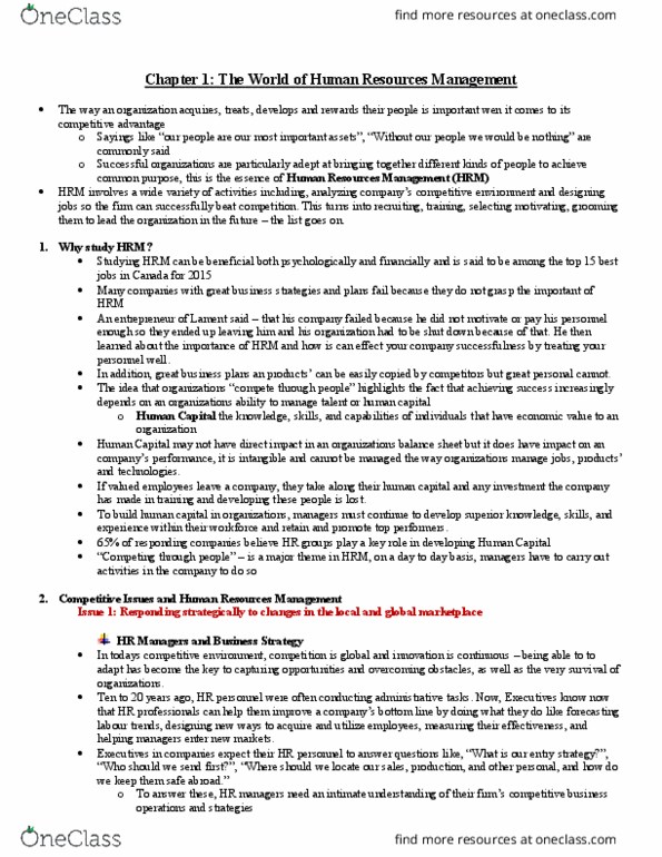 ADMS 2600 Chapter Notes - Chapter 1: Nearshoring, The Home Depot, Offshoring thumbnail