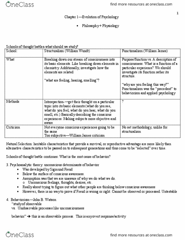 PS101 Lecture Notes - Lecture 1: Psych, Social Evolution, Model Organism thumbnail