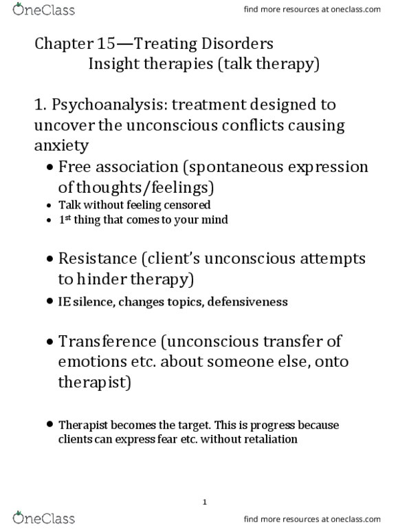 PS101 Chapter Notes - Chapter 20: Unconditional Positive Regard, Grief Counseling, Positive Psychotherapy thumbnail