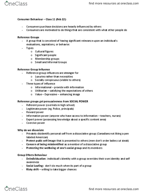 COMM 336 Lecture Notes - Lecture 11: Group Polarization, Bystander (Magazine), Deindividuation thumbnail