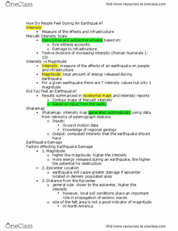 ERTH 2415 Lecture Notes - Lecture 1: Strong Ground Motion, Mercalli Intensity Scale, Seismic Wave thumbnail