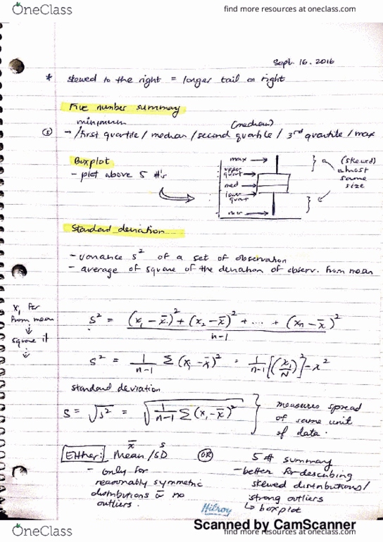 Statistical Sciences 1024A/B Lecture 3: Standard Deviation & Quartiles thumbnail